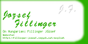 jozsef fillinger business card